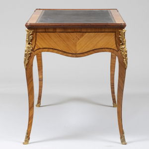Louis XV Ormolu-Mounted Amaranth and Tulipwood Parquetry Tric Trac Table, Signed J. Lapie, JME