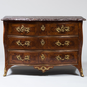 Régence Ormolu-Mounted Kingwood Parquetry Commode