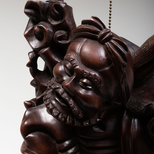 Large Chinese Hardwood Figure of an Ascetic Mounted as a Table Lamp