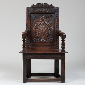 Charles II Carved Oak Armchair