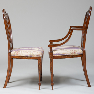 Victorian Three-Piece Painted Satinwood Salon Suite