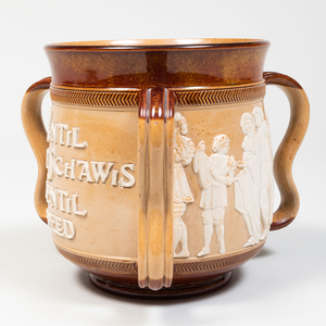 Group of Four English Pitchers and a Loving Cup