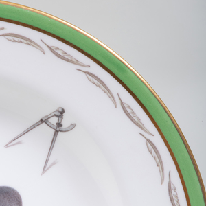 Spode Copeland Porcelain Plate Decorated En Grisalle with Masonic Symbols
