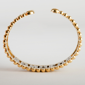 18k Gold and Diamond 'Bonheur' Cuff Bracelet