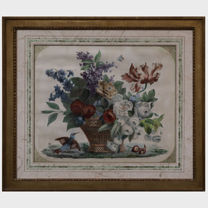 Continental School: A Basket of Flowers