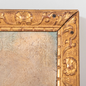 Pair of Louis XVI Style Painted and Parcel-Gilt Trumeau Mirrors