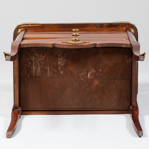 Louis XV/XVI Style Gilt-Bronze-Mounted Tulipwood Parquetry Table en Chiffonnière