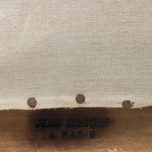 Pair of Louis XVI Style Painted Wood Stools, Stamped Jean Moqué à Paris, of Recent Manufacture