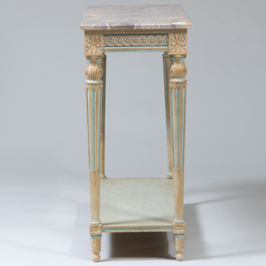 Louis XVI Style Painted Marble-Top Console Table, of Recent Manufacture