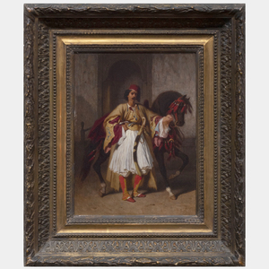 Style of Eugène Delacroix (1798-1863): Portrait of a North African Soldier