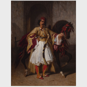 Style of Eugène Delacroix (1798-1863): Portrait of a North African Soldier