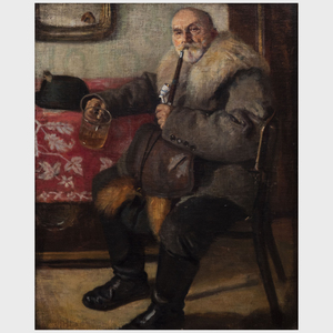 German School: Old Man with Pipe