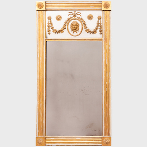 Italian Neoclassical Painted and Parcel-Gilt Mirror