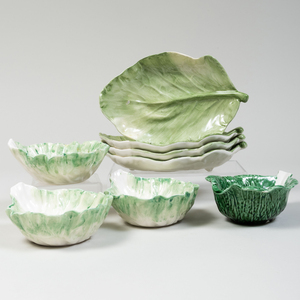 Group of Porcelain Lettuce Ware