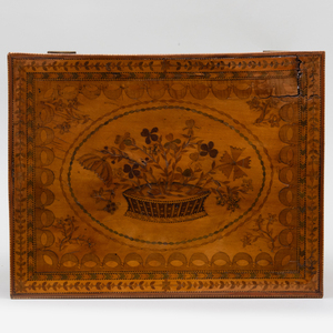 Royal George III Satinwood, Sycamore, Thuya and Marquetry Work Box