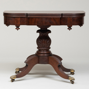 Federal Carved Mahogany Card Table