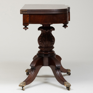 Federal Carved Mahogany Card Table