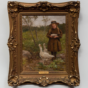 Hugh Newell (1830-1915): Girl and Geese