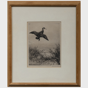Roland Clark (1874-1957): Geese in Flight; Goose Over the Marsh; and Geese in the Marsh