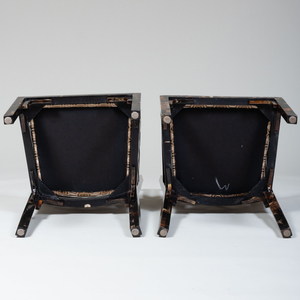 Set of Four Enrique Garcia Acrylic 'Horn' Veneered Armchairs