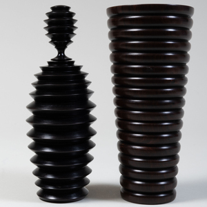 Group of Six Contemporary Turned Wood Vessels
