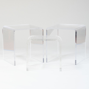 Three Contemporary Lucite Side Tables