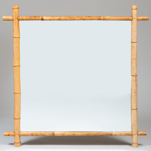 Painted Bamboo Square Mirror 