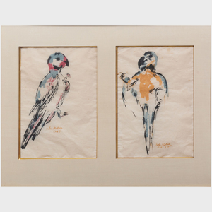 Esther Rolick (1922-2008): Two Studies of Parrots
