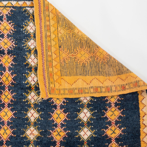 Moroccan Blue and Gold Rug