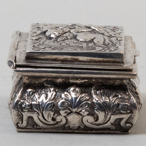 Three Continental Silver Snuff Boxes and an Berlin Silver Mounted Enameled  Box
