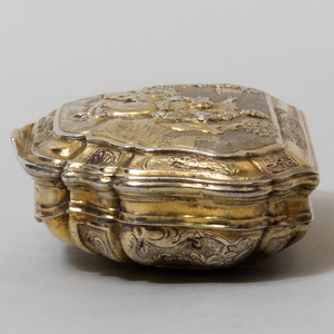 Three Continental Silver Snuff Boxes and an Berlin Silver Mounted Enameled  Box