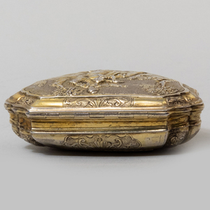 Three Continental Silver Snuff Boxes and an Berlin Silver Mounted Enameled  Box