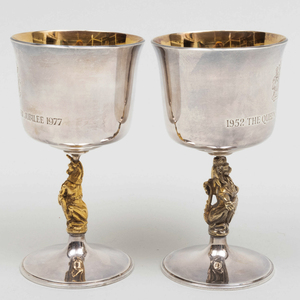 Set of Garrard & Co. Silver Jubilee Commemorative Goblets 'The Queen's Beasts'
