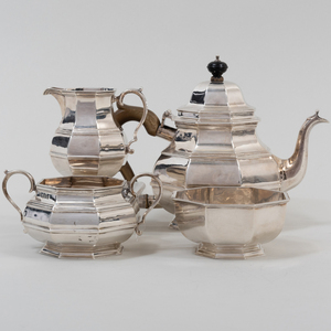 George V Silver Four-Piece Tea Service