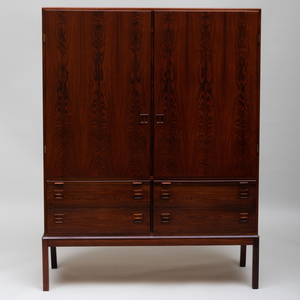 Danish Rosewood Cabinet on Stand, Attributed to Niels Otto Moller 