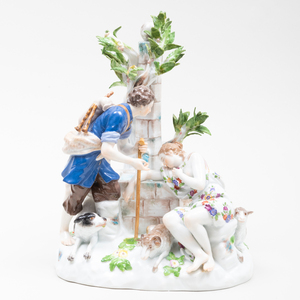 Meissen Porcelain Shepherd Figure Group