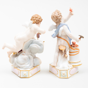 Pair of Meissen Porcelain Putti Figures