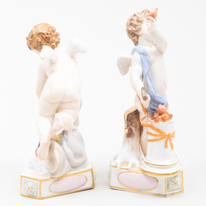 Pair of Meissen Porcelain Putti Figures