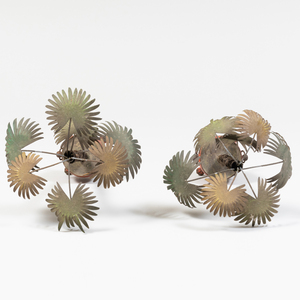 Pair of Tôle Models of Palm Trees