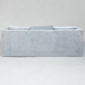 Contemporary Pale Grey Velvet Upholstered Three Seat Sofa, De Angelis