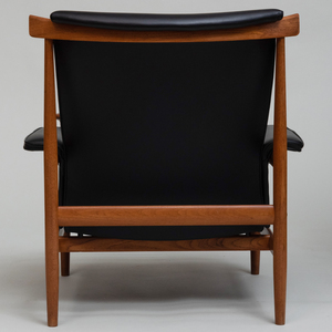 Finn Juhl for France & Son Teak and Black Leather 'Bwana' Chair