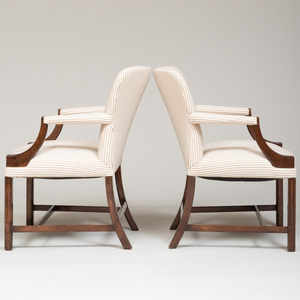 Pair of George III Style Mahogany Armchairs, of Recent Manufacture