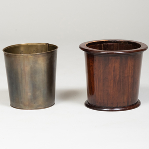 English Mahogany and Brass Peat Bucket