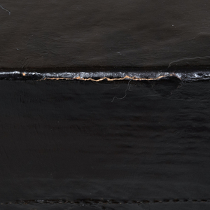 Two Chinese Metal-Mounted Black Lacquer Pigskin Trunks