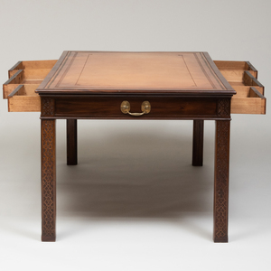 George III Style Mahogany and Leather Writing Table