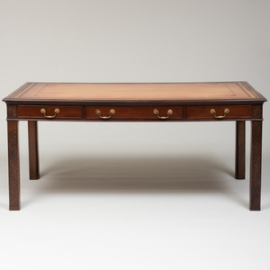 George III Style Mahogany and Leather Writing Table