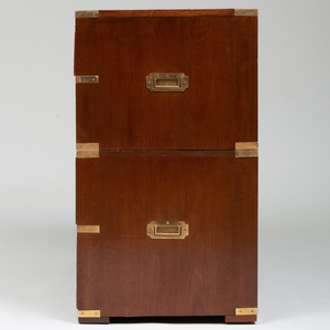 English Brass-Bound Mahogany Campaign Chest