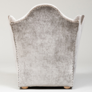Contemporary Grey Silk Velvet Upholstered Chair, Designed by Nicky Haslam