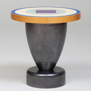 Ettore Sottsass for Zanotta Painted Ceramic and Laminate Side Table