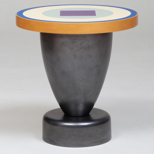 Ettore Sottsass for Zanotta Painted Ceramic and Laminate Side Table